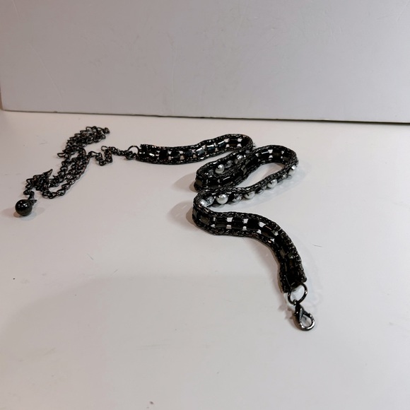 Women’s Pearl & Crystal Chain Belt, Body Jewelry, lobster clasp closure One Size - Picture 5 of 13